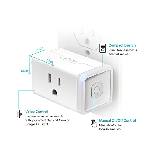Kasa Smart Plug HS103P4, Smart Home Wi-Fi Outlet