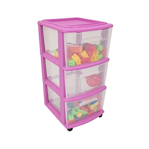 Homz 3 Drawer Plastic Storage and Organizer Cart