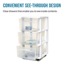 Load image into Gallery viewer, Homz 3 Drawer Plastic Storage and Organizer Cart
