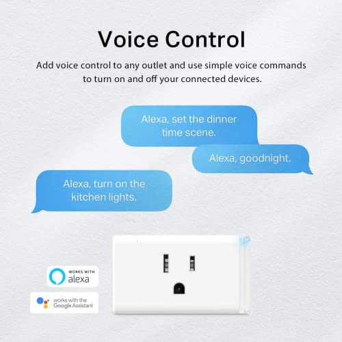 Kasa Smart Plug HS103P4, Smart Home Wi-Fi Outlet