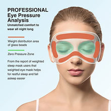 Load image into Gallery viewer, YFONG Weighted Sleep Mask, Women Men 3D Eye Mask Blocking Lights Sleeping Mask (4.2oz/120g), Pressure Relief Night Sleep Eye Mask with Adjustable Strap, Eye Cover Blindfold for Travel Nap Yoga, Black