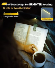 Load image into Gallery viewer, Glocusent Willow Rechargeable Clip On Book Light, 3 Colors & 3 Brightness