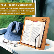 Load image into Gallery viewer, SUNFICON Bamboo Book Stand Holder