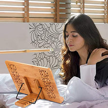 Load image into Gallery viewer, SUNFICON Bamboo Book Stand Holder