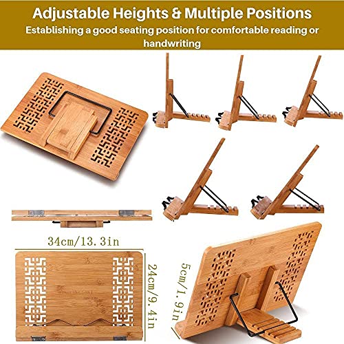 SUNFICON Bamboo Book Stand Holder