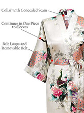 Load image into Gallery viewer, Swhiteme Women&#39;s Kimono Robe, Long, One Size, Peacock, Navy, KPL01B

