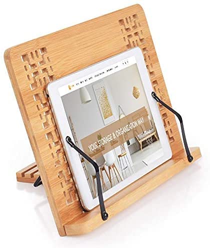 SUNFICON Bamboo Book Stand Holder