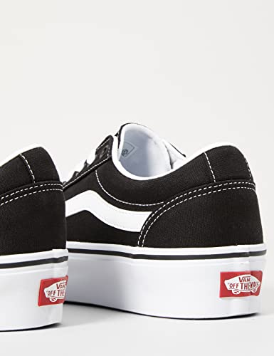 Vans Women's Platform Trainers Low-Top Sneakers, Black ((Canvas) Black/White 187), 6.5 US