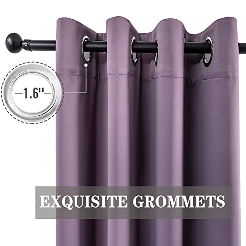 MANGATA CASA Purple Blackout Curtains with Grommets (2 Panels)