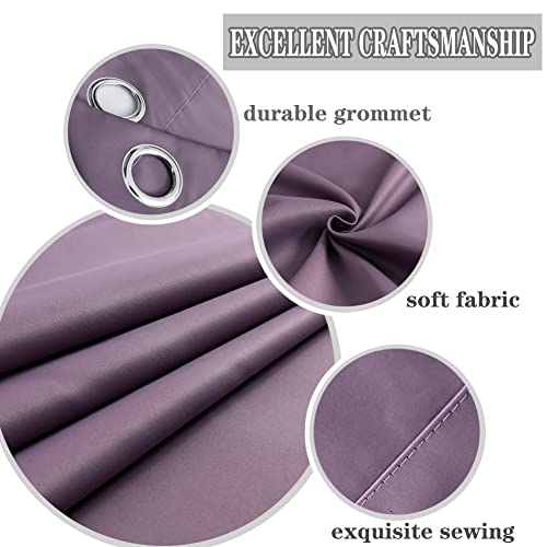 MANGATA CASA Purple Blackout Curtains with Grommets (2 Panels)