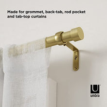 Load image into Gallery viewer, Umbra Cappa Curtain Rod, Includes 2 Matching Finials, Brackets &amp; Hardware, 36 to 66-Inches, Brass
