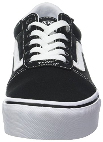 Vans Women's Platform Trainers Low-Top Sneakers, Black ((Canvas) Black/White 187), 6.5 US