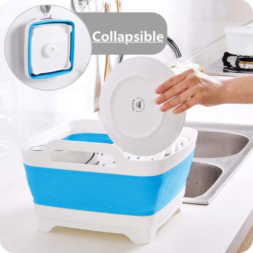 FOSJGO Collapsible Dish Basin with Drain Plug