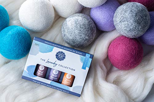 Woolzies Laundry Collection Essential Oil Set | 100% Pure Therapeutic Grade Aromatherapy Oil | Use with Wool Dryer Balls or Oil Diffuser | Gift Set Includes Petel Fresh, Still Breeze, Citrus Clean