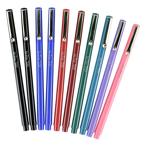 Uchida 430010A , Le Pen, 0.3 Millimeter point, Pen Set, 10 Pack, Multicolor