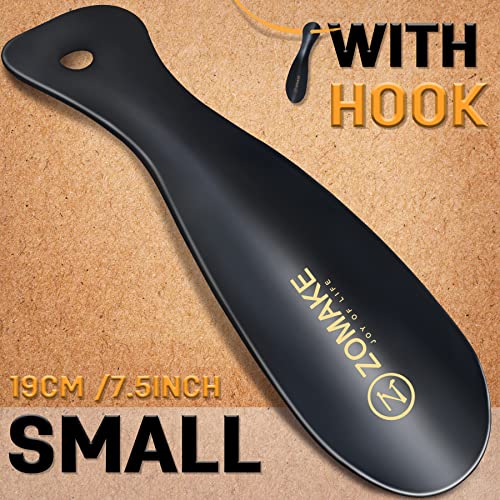 ZOMAKE Metal Shoe Horn for Men Women,Travel ShoeHorn 7.5 Inches