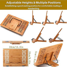 Load image into Gallery viewer, SUNFICON Bamboo Book Stand Holder
