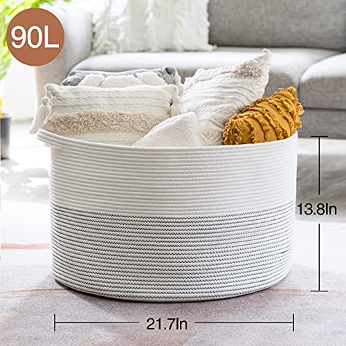 INDRESSME XXXLarge Cotton Rope Basket