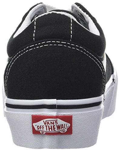 Vans Women's Platform Trainers Low-Top Sneakers, Black ((Canvas) Black/White 187), 6.5 US