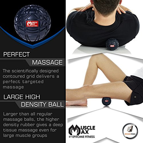 Muscle Max Massage Ball - Therapy Ball for Trigger Point Massage - Deep Tissue Massager for Myofascial Release - Mobility Ball for Exercise & Recovery