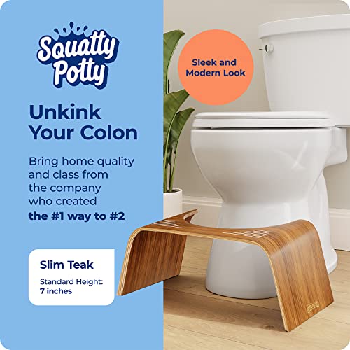 Squatty Potty The Original Bathroom Toilet Stool - Slim Teak Finish